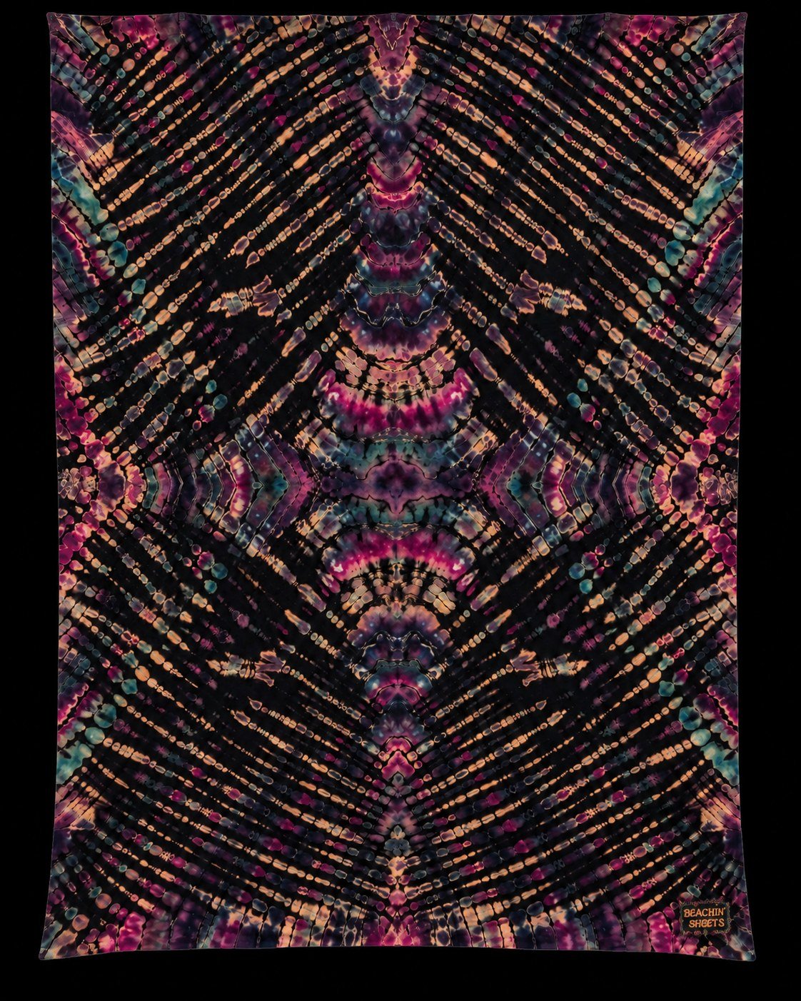 Ancient Jewels — original hand-dyed textile artwork in red violet, blue violet and Beachin Sheets custom blends.