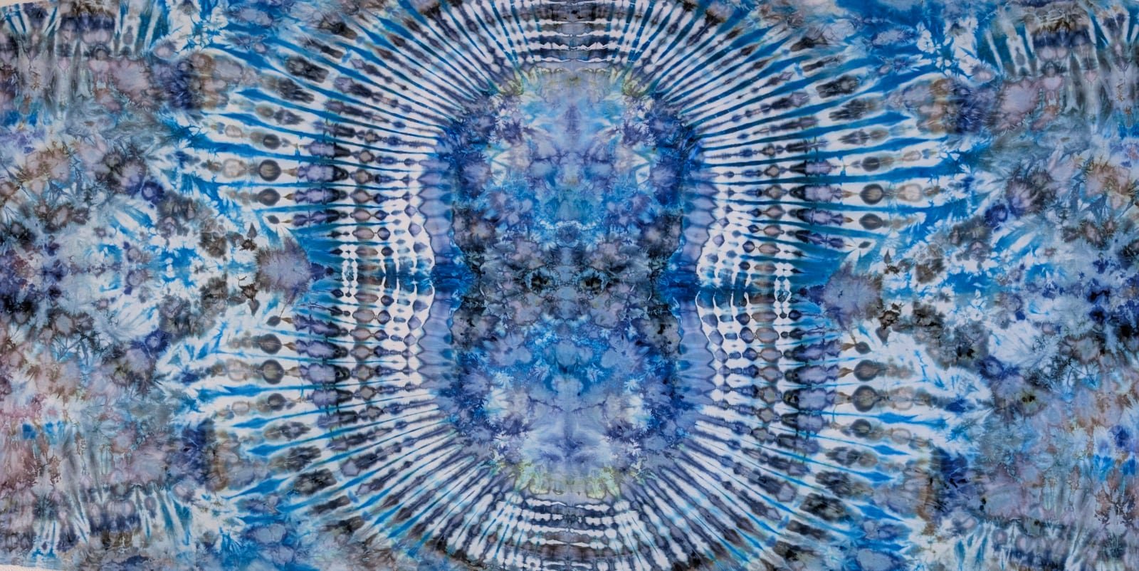 Blue Frequency — original hand-dyed textile artwork in indigo, cobalt, slate
