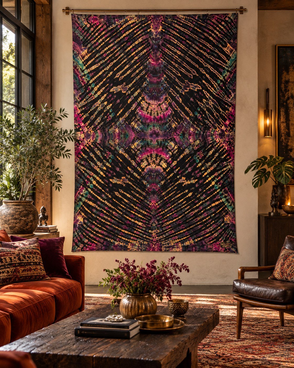 Ancient Jewels hanging in a styled interior.